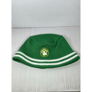 Mitchell & Ness Boston Celtics NBA Knucket Knit Bucket Hat Cap Green NEW